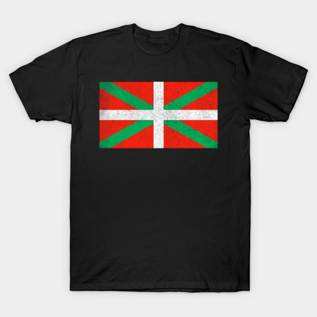 The Basque Country // Vintage Look Faded Flag Design T-Shirt by DankFutura